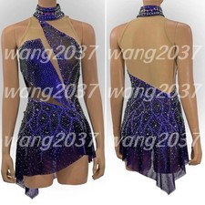 Ice skating dress Competition Figure Skating Twirling Costume black