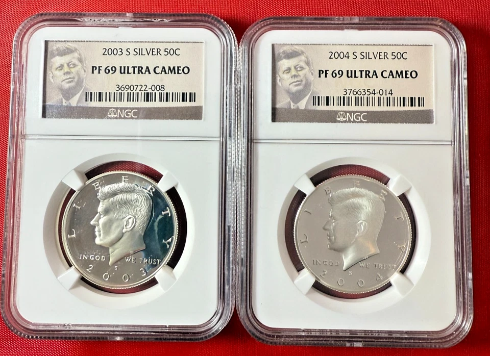 2000 & 2002-2004 S Silver Kennedy 50C NGC PF 69 Ultra Cameo (4 Coins) FREE SHIP! - Image 4 of 4