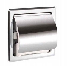 Toilet Roll Holder for Recessed Wall Mount, Chrome Metal