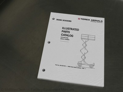 Terex 3020E Scissor Lift Parts Manual Exploded View Diagram Book