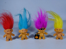 Vintage Trolls Mini Figures pencil toppers Bundle x4