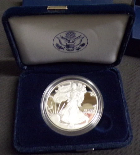 2007 WALKING LIBERTY AMERICAN EAGLE .999 FINE SILVER DOLLAR COIN 1oz. $1 COA+BOX