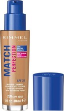 Rimmel Match Perfection Foundation 200 Soft Beige, Medium Coverage, 30ml