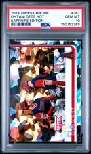 2019 TOPPS CHROME SAPPHIRE EDITION 367 SHOHEI OHTANI GETS HOT PSA 10 3269