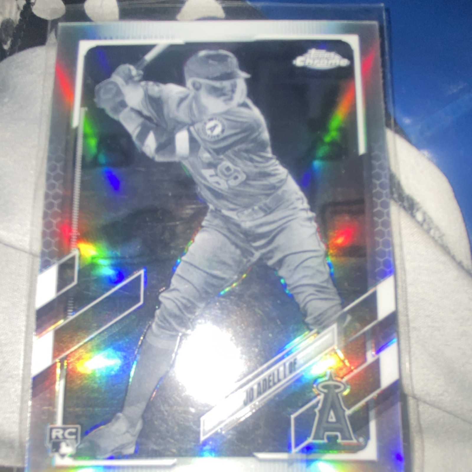 2021 Topps Chrome Jo Adell Rookie Negative Refractor #142 Los Angeles Angels