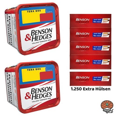 Benson & Hedges Red Volumentabak Tera Box 2x 315g, Extra Hülsen