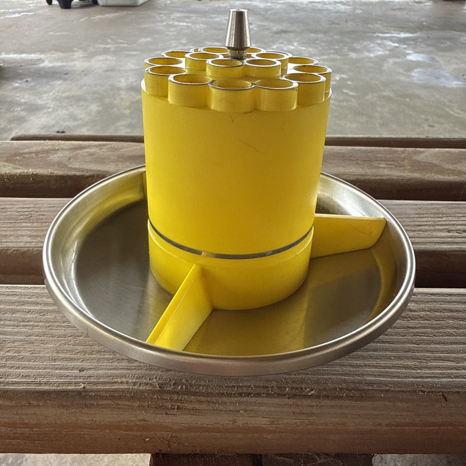 Vtg. MCM Yellow Rocket Shape Pencil/Pen Holder