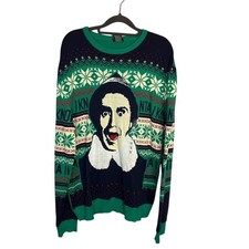 Celebrate Together Elf Christmas Sweater Mens XL Green Navy Buddy I Know Him New