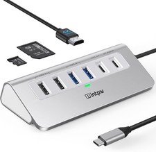 Image of Intpw Silver USB C Hub 9-in-1 Multiport Adapter with 4K HDMI PD 100W Charging