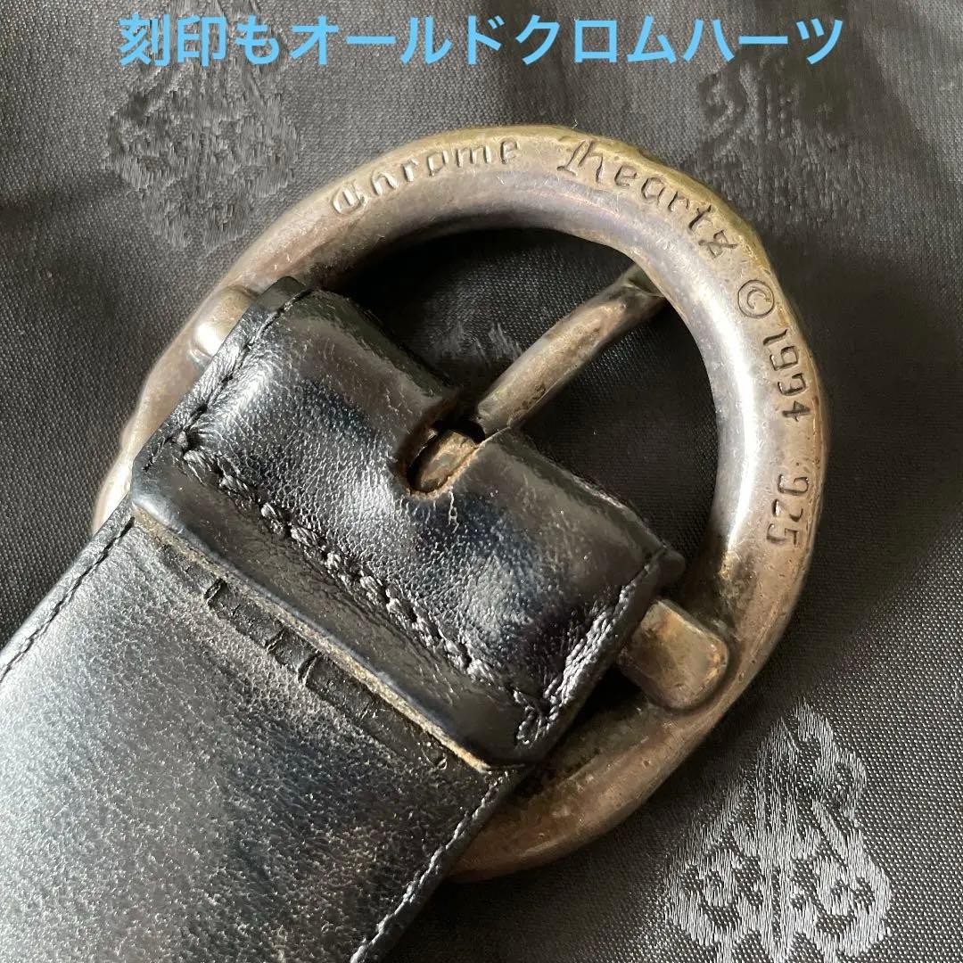[Extremely Rare] Chrome Hearts Scroll Oval Leather Belt 32 inch Black w/warranty thumbnail 10