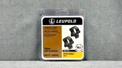 Leupold Open Range Cross-Slot Rings 30mm Low Matte Black 180946