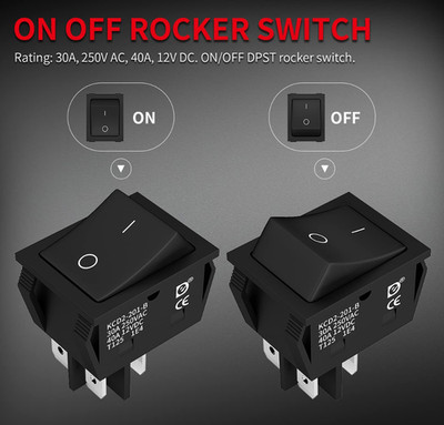 .3Pcs DPST KCD4 Rocker Switch 40A 12V DC 4 Pin ON Off Toggle Boat Switch