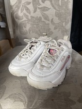 fila kids shoes pink and white size child 10