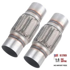 2 Pcs Exhaust Flex Pipe, 3''x 6''Stainless Steel Heavy Duty Exhaust Flex Pipe,