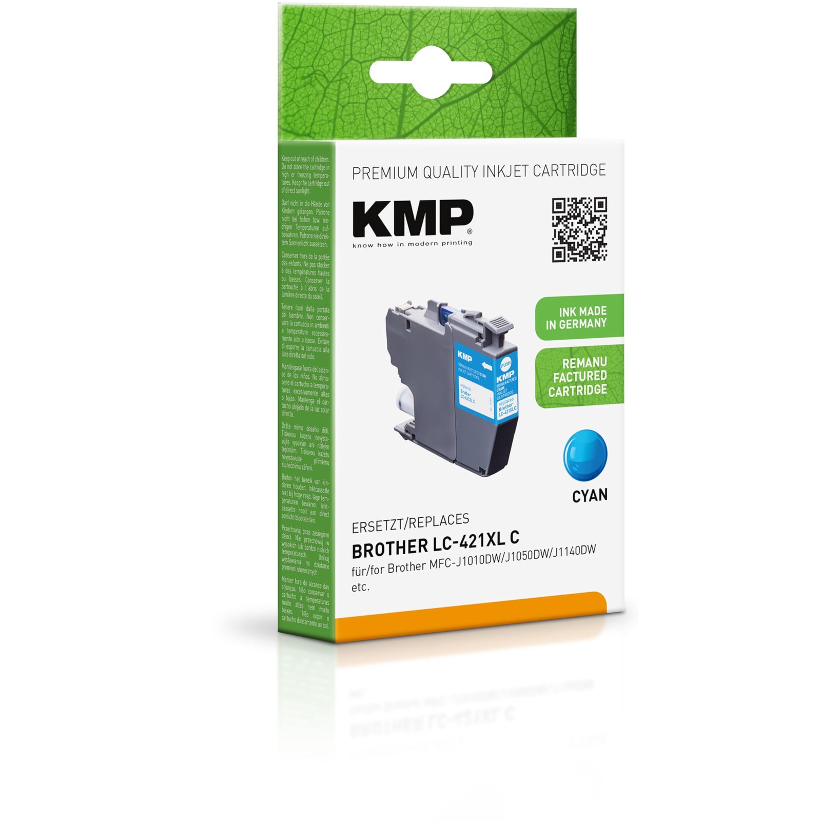 Картридж с чернилами KMP для Brother LC421XLC Cyan - 1548,4003 - для Brother MFC-J1010D