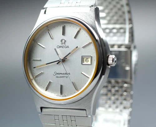 [MINT] 1978 Omega Seamaster Cal.1342 Quartz Date Silver Men's From JAPAN