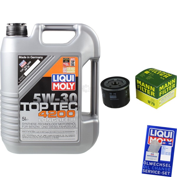 Mann Inspektionspaket 5L Liqui Moly Top Tec 5W-30 FüR Dacia Duster Lodgy 1.5 Dci-image