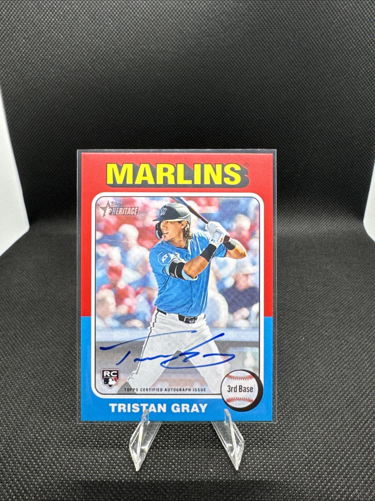 2024 Topps Heritage High Number Real One Tristan Gray #ROA-TG RC ON CARD AUTO