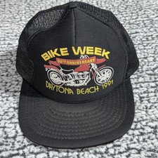 Vintage 50th Ann. Bike Week Daytona Beach 1991 SnapBack Trucker Hat Motorcycle