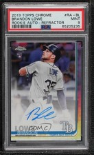 2019 Topps Chrome Rookie Refractor /499 Brandon Lowe #RA-BL PSA 9 MINT Auto ht2