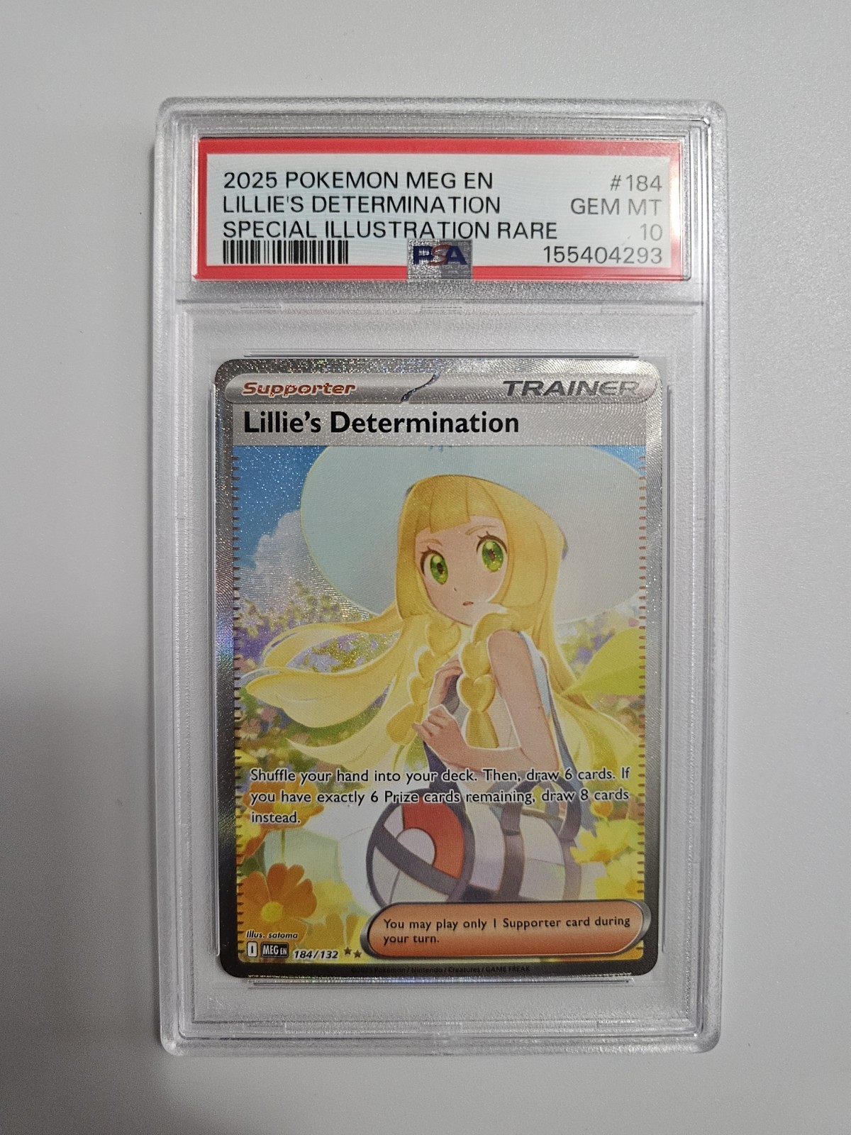 PSA 10 Pokemon Lillie's Determination SIR 184/132 Mega Evolution