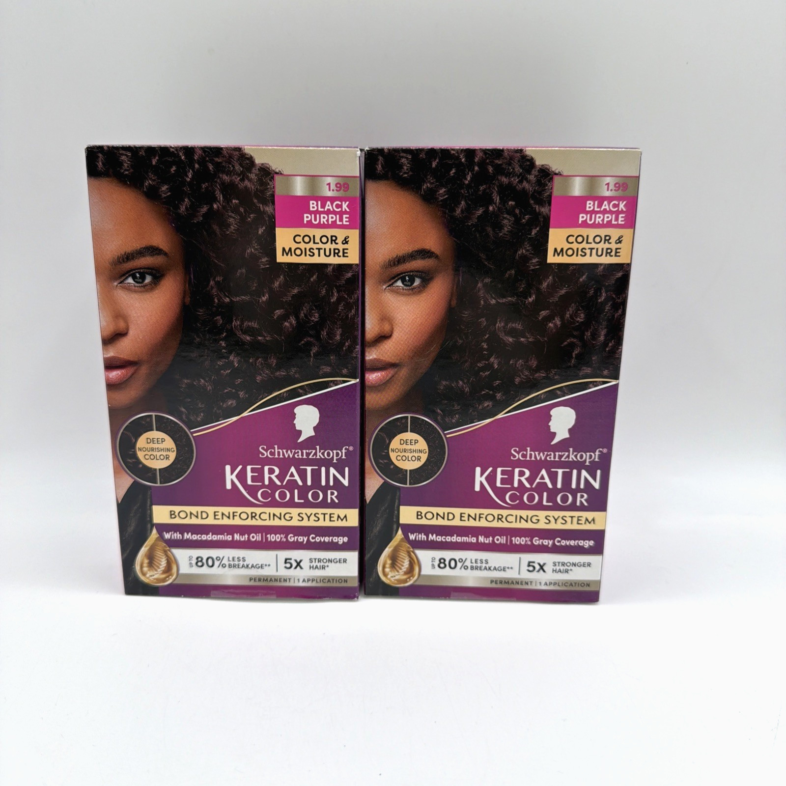 Permanent Hair Color Cream 1.99 Black Purple 2 Pack