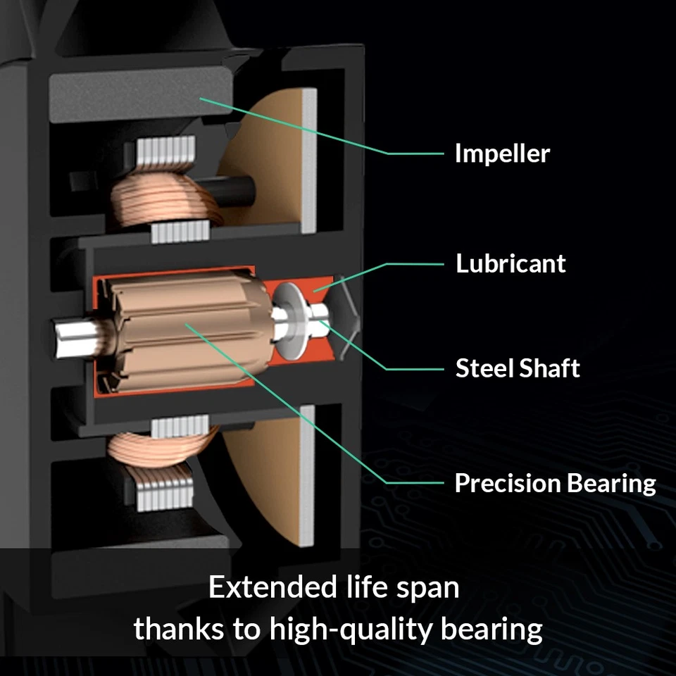 ARCTIC P14 (Black) 5 Pack 140 mm Case Fan Pressure-optimised quiet motor PC - Image 3 of 4