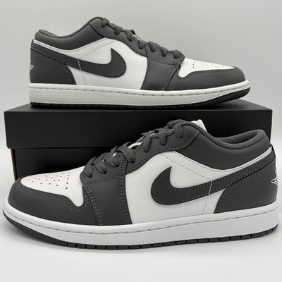 Nike Air Jordan 1 Low Iron Gray Summit White Sneakers 553558-044 Mens Size NEW