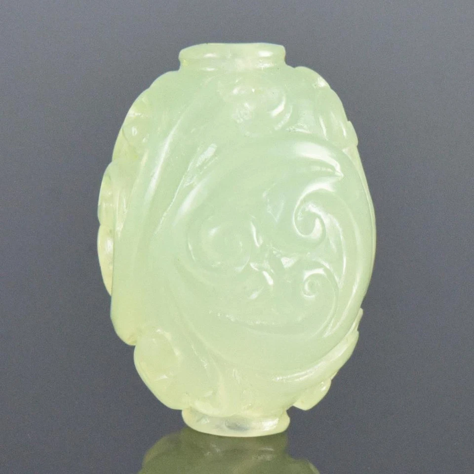 Piedra preciosa crisoprasa tallada con cuentas focales diseño acanto ovaladas de 19,27 mm 3,35 g Foto 4 de 4