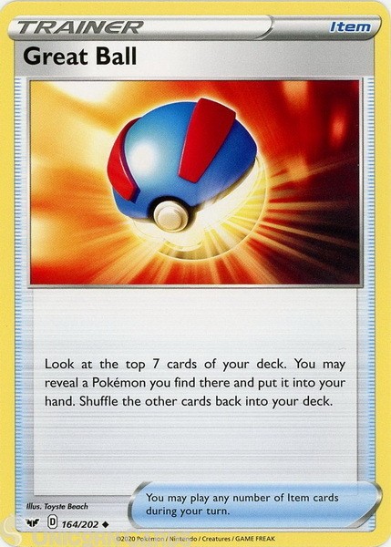 Great Ball 164/202 Uncommon Mint Pokemon Card