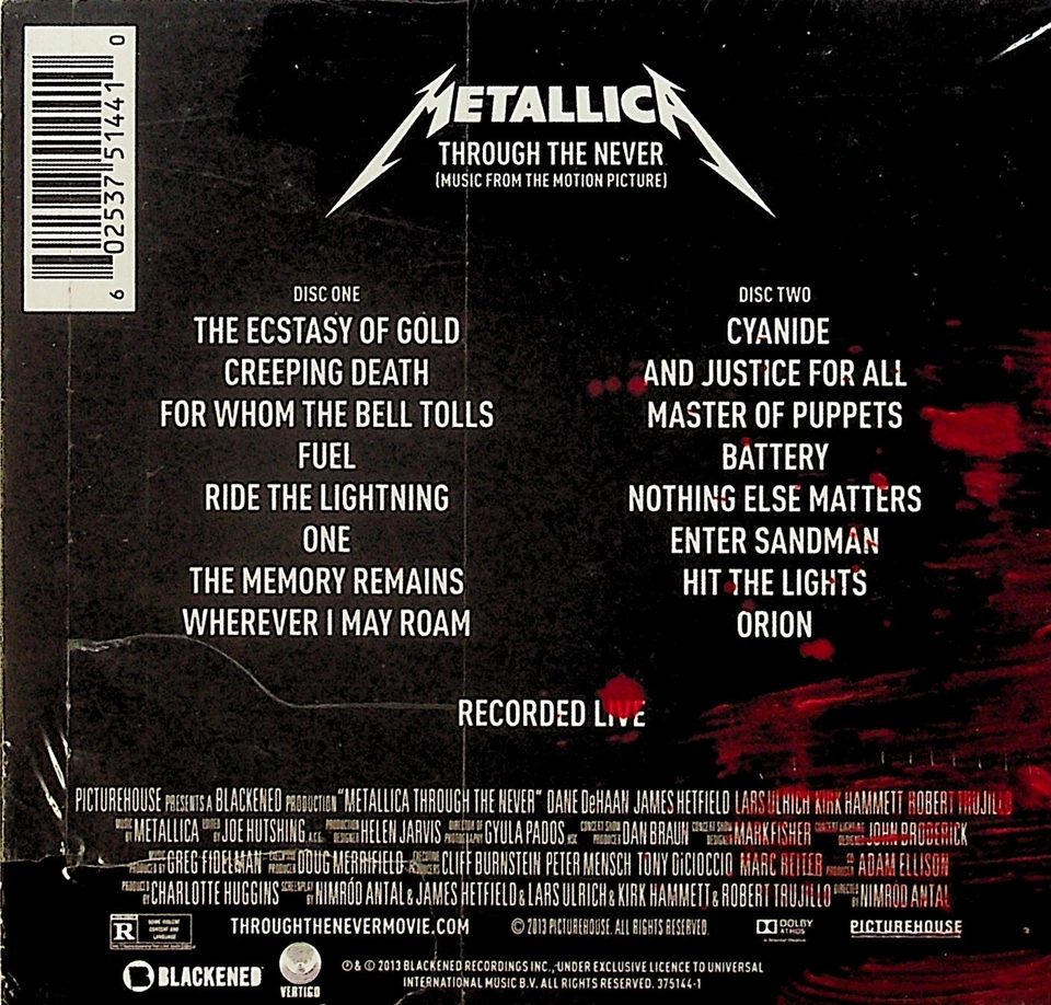 METALLICA-Through The Never Soundtrack 2-CD-NEW -Digipak (Best of LIVE, 16 Hits) - Image 2 of 2