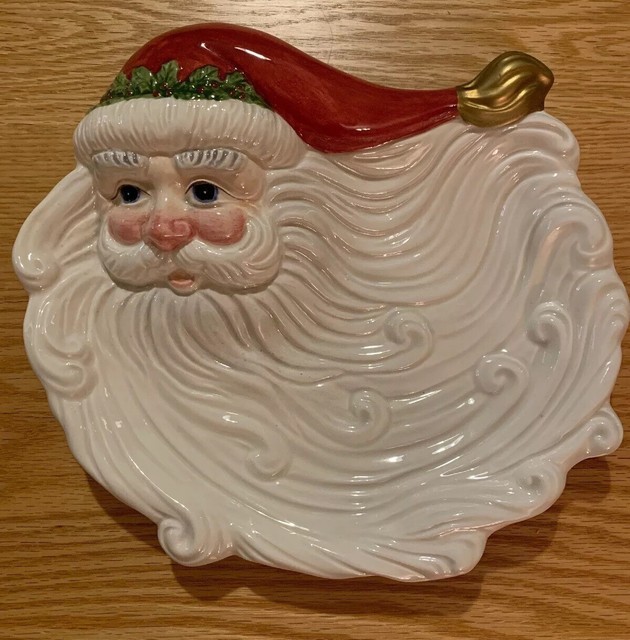 Vintage Fitz And Floyd Christmas Santa Ceramic Candy Dish eBay