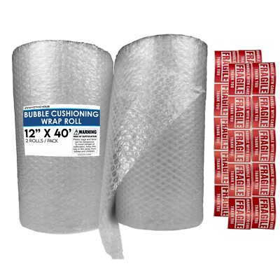 Innovative Haus 2 Rolls 12 Inch x 20 Feet, Total 40 Feet Small Bubble Cushioning