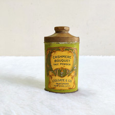 Vintage Colgate Cashmere Bouquet Talcum Powder Advertising Litho Tin USA TB1465