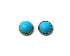 4mm Arizona Mined Turquoise Titanium Hypoallergenic Stud Earrings