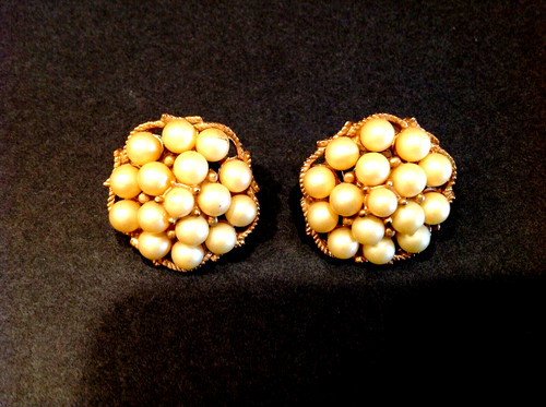 Coro Softouch Faux Pearl Earrings-Vintage
