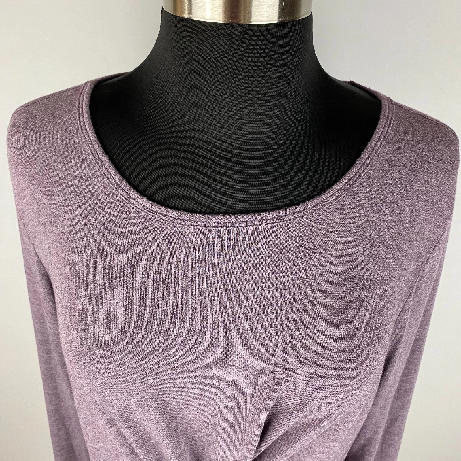 yogalicious knotted front crop long sleeve yoga athleisure lounge shirt