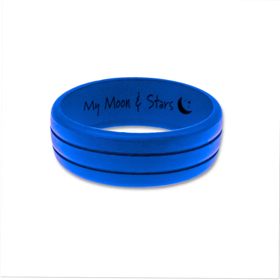 Alianza de boda de silicona personalizada para hombre grabada personalizada por AERA RINGS Foto 4 de 4