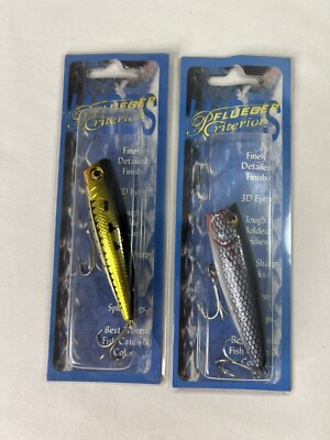 2 Pflueger Criterion Pop-N-Slash Fishing Lures NOS Tennessee Shadow & Baby  Bass | eBay