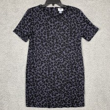 Old Navy Women's S Leopard Animal Print Short Sleeve Shift Dress Stretch Comfort