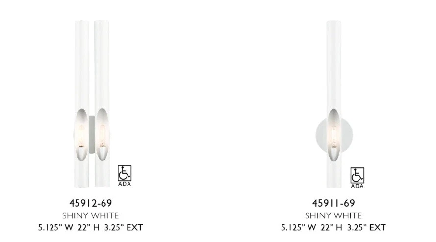 Livex Lighting 45911-69 Acra Wall Sconce Shiny White - Image 3 of 3