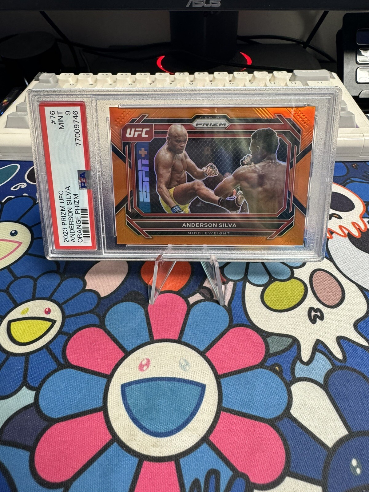 2023 Panini Prizm UFC Orange Prizm #1/99 Anderson Silva #76 PSA 9 MINT