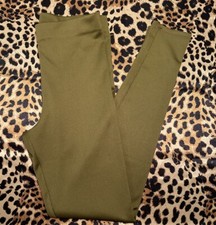 H M Olive Green Ribbed Leggings