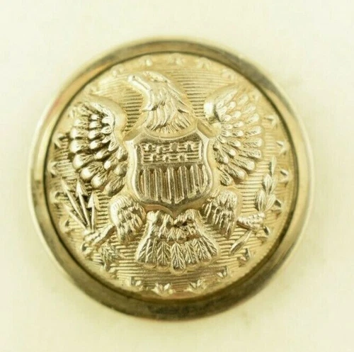 1870s-80s U.S. Army Silver Staff Officer Coat Uniform Button Original B23