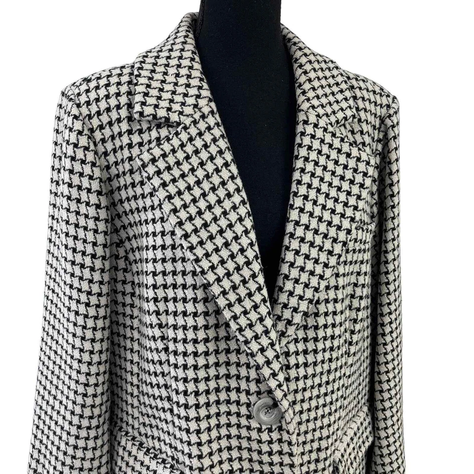 Blazer de lana vintage Linea by Louis Dell 'Olio negro blanco 14? Foto 2 de 4