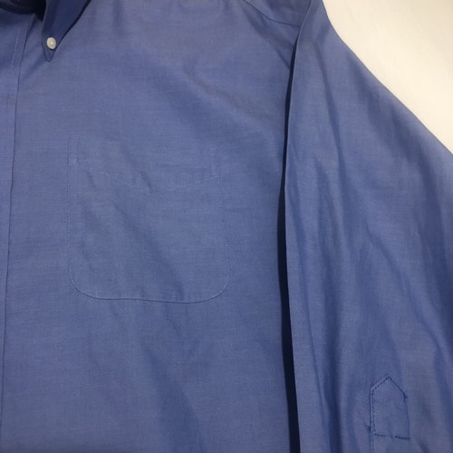 LL Bean Shirt Men’s 3XL Blue Button Down Big & Tall Wrinkle Resistant - Picture 4 of 9