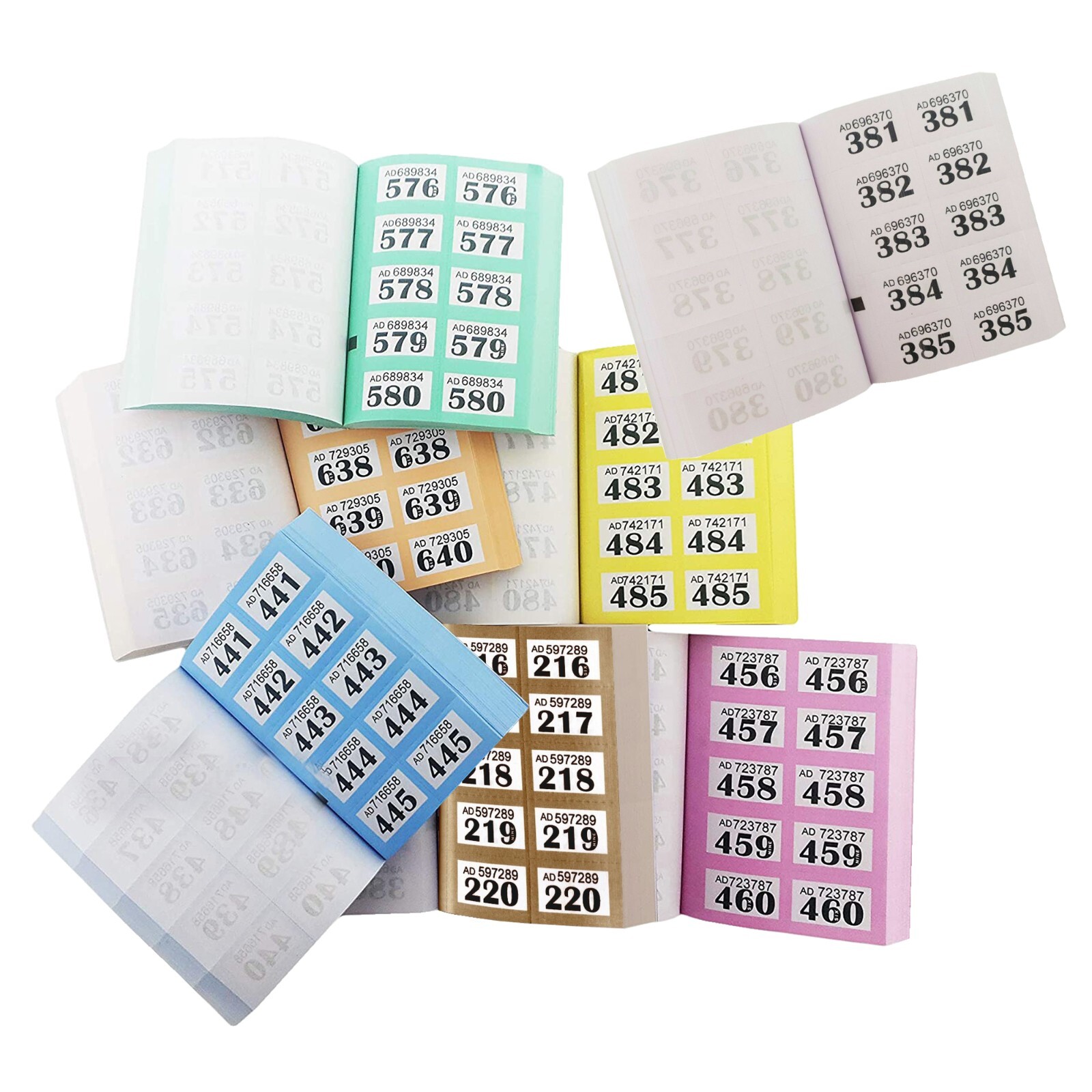 Orange Raffle Sign 1-1000 Cloakroom Raffle Tickets Numbered Security Coded Tombola Draw ...