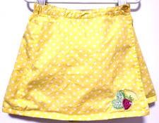 Reversible Skirt Girls Size 5 Yellow with White Polka Dots Girl Connection CUTE 