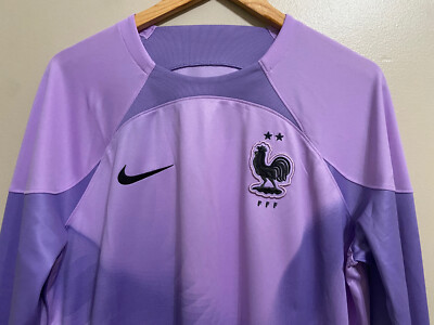 Nike FFF France 22/23 Stadium Goalkeeper Soccer Jersey Purple Men