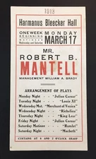 Robert Mantell "JULIUS CAESAR" Harmanus Bleeker Hall New York 1913 Flyer
